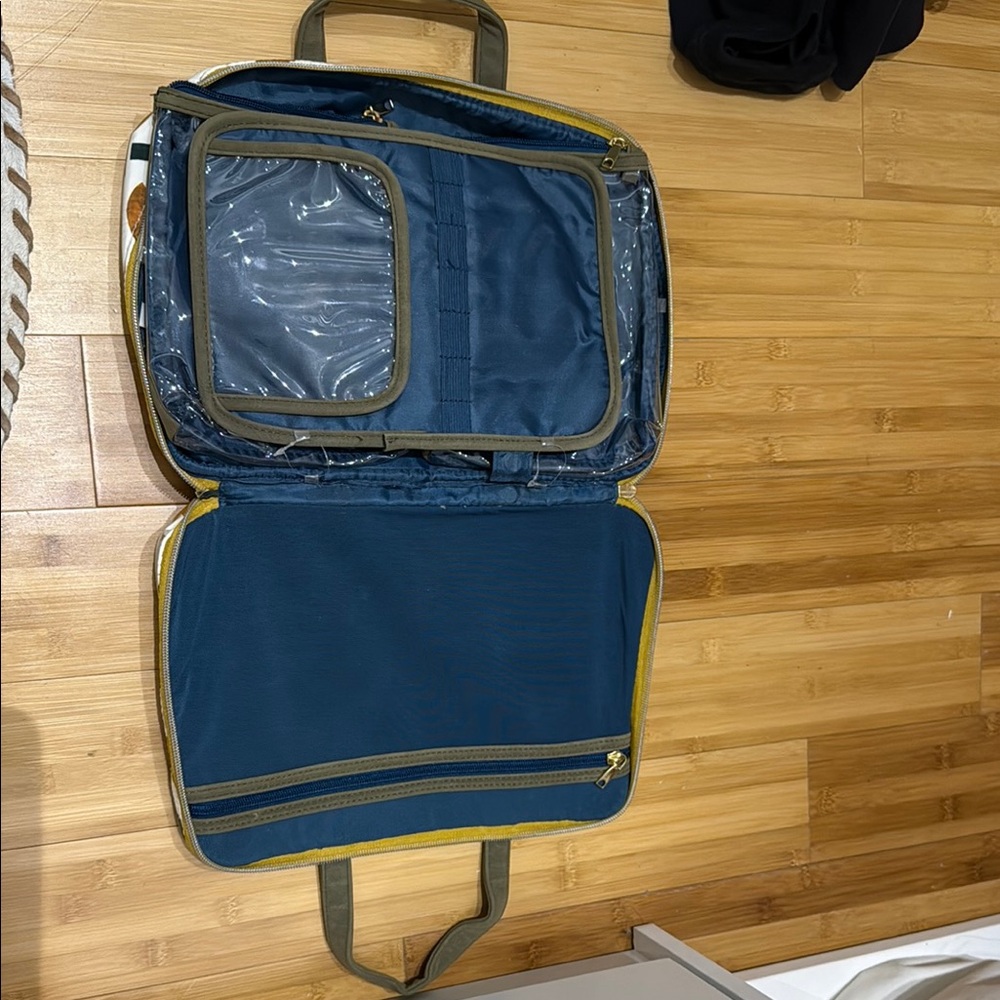 Stylish Blue and Yellow Travel Toiletries Bag